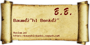 Baumöhl Benkő névjegykártya